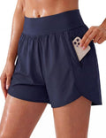 BMJL Women's Athletic Shorts - High Waisted, Lightweight Workout & Running Gym Shorts with 2 Zipper Pockets | Quick Dry