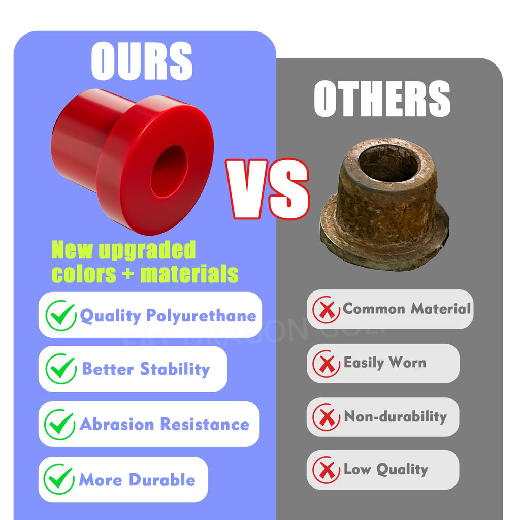 Panglong Club Car Precedent Bushings Kit, Polyurethane Precedent Rear Leaf Spring Bushing and Shackle Bushing Kit, Suitable for 2004-Up Club Car Precedent; OEM# 102506601, 102506301, 102506401