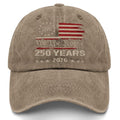U.S. 250th Anniversary Embroidered Baseball Cap – 250 Years of Freedom 1776-2026 Patriotic Hat in Khaki
