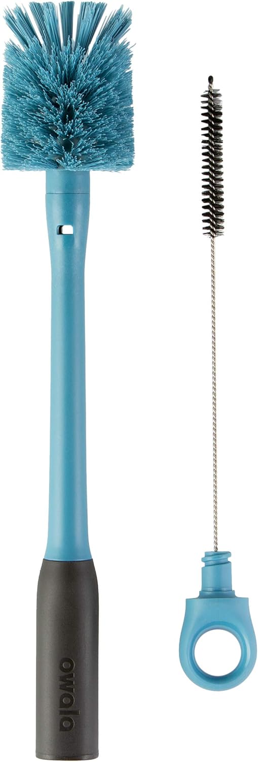 Owala Water Bottle Brush Cleaner - 2-in-1 Removable Head & Straw Cleaner - Smokey Blue (Pack of 12)