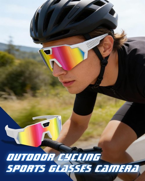 Pov Glasses 4k Baseball with Camera Smart Glass for Men Women Sunglasses Cameras and Audio Video Action 2026 Upgrade Eyeglasses Running Style Meets Function Sports Cycling Hiking HD(Iridescent)