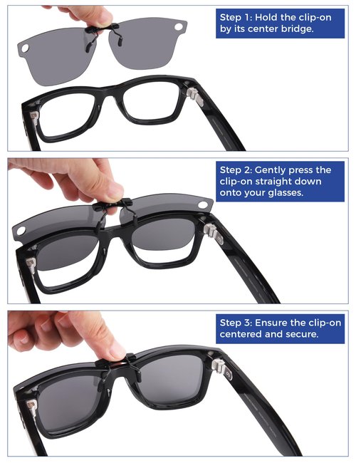 HILEEN Polarized Clip-on Sunglasses for Ray-Ban Meta Wayfarer RW4008 & Gen 2 RW4012 Large 53-22 for Men Women UV Protection-Black+Ice Blue