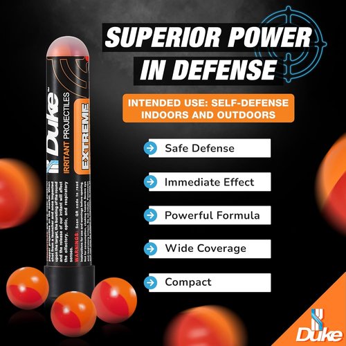 Duke Extreme 68 Caliber Non-Lethal OC Spray Balls - Effective Self Defense Projectiles (1% OC + 4% PAVA)