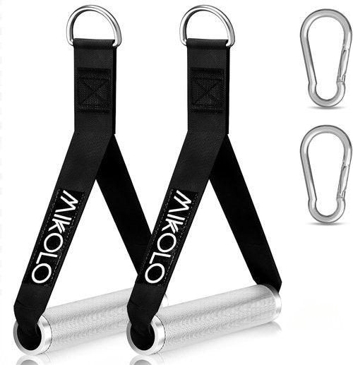 Mikolo Aluminum Alloy Cable Machine Handles - Durable D Handle Attachments for Gym Workouts