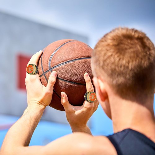 Highergo 10 Pcs Trophy Rings Set - Softball, Baseball, Basketball & More | Includes Display Stand