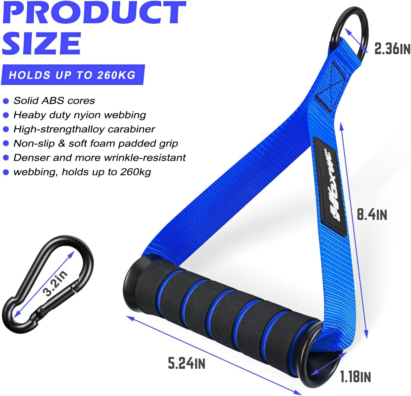 Skiennix Cable Handles - Heavy Duty Resistance Band Attachments for Home Gym | Durable Exercise Equipment