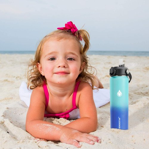 SENDESTAR Straw Lid for Hydroflask Wide Mouth Water Bottle with 12,16,18,20,24,32,40,64 oz, Auto Flip Straw Top Cap fit Most Wide Mouth Bottles, Sports Cap Water Bottle Accessories Top Replacement