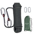 LZ.MZXU Climbing Rope, 12 mm Static Climbing Ropes, 32FT(10M) 65FT(20M) 100FT(30M) 164FT(50M) Outdoor Rock Climbing Rope with Hook, Safety Rappelling Ropes, Fire Rescue Parachute(Green, 32FT)
