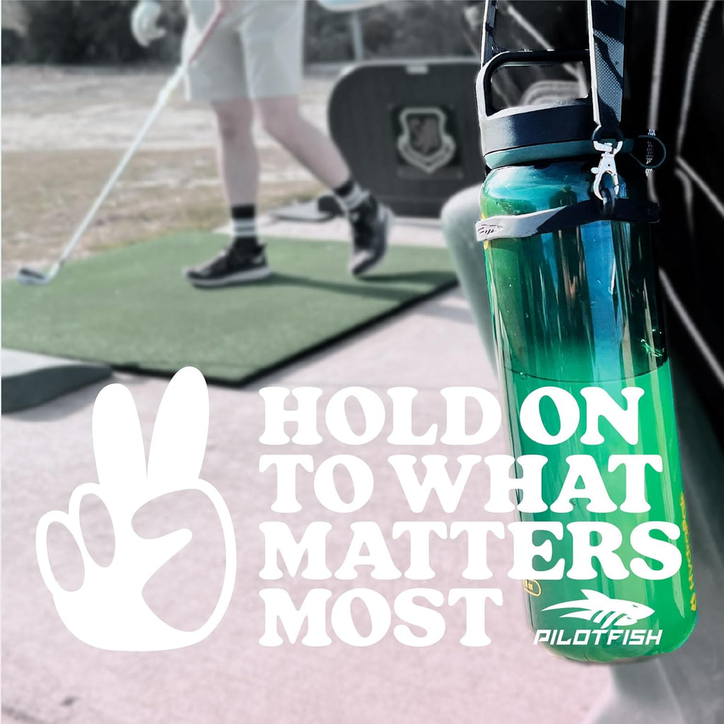 Pilotfish Water Bottle Strap - Heavy Duty Handle for Most Bottles | Dishwasher Safe & Removable Clips
