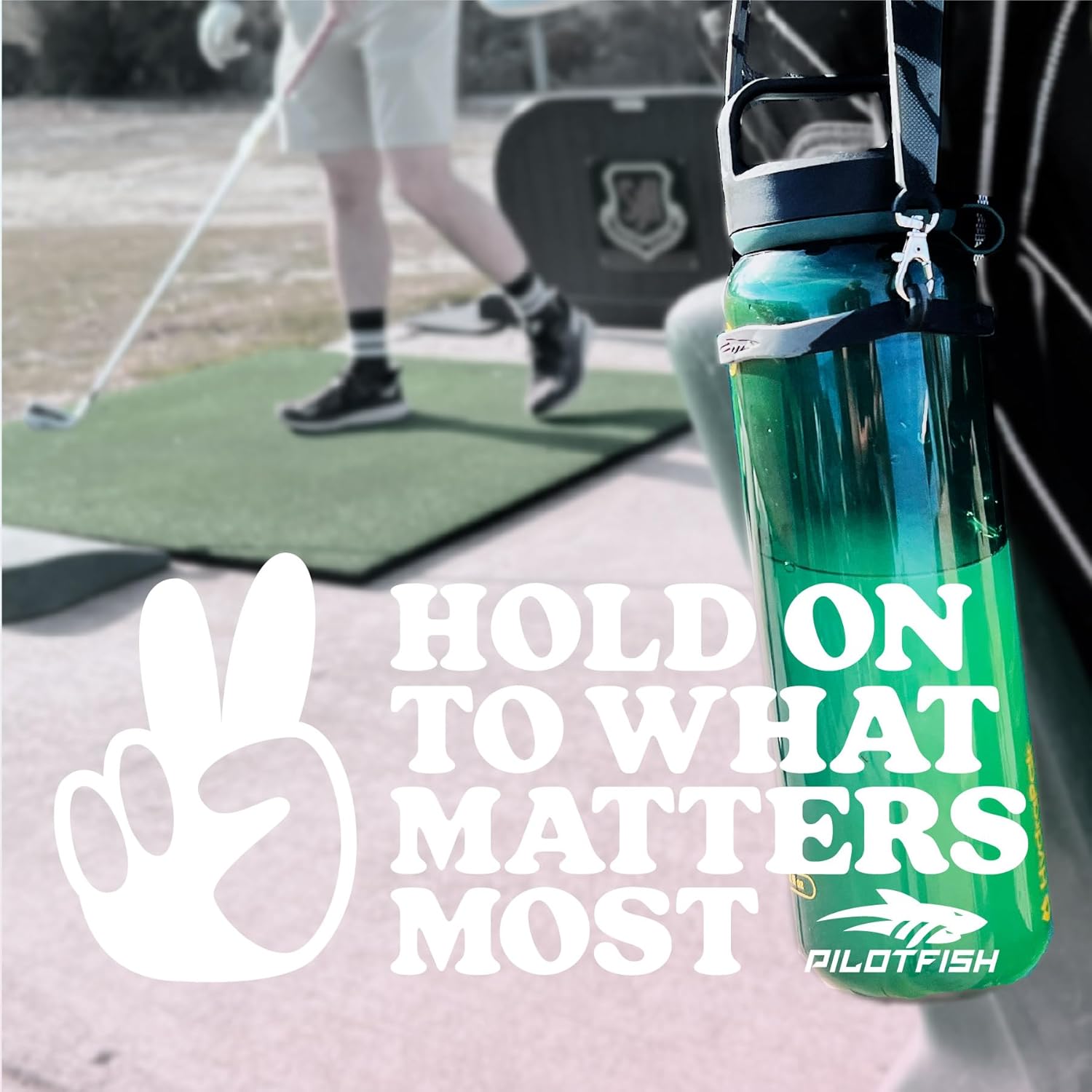 Pilotfish Water Bottle Strap - Heavy Duty Handle for Most Bottles | Dishwasher Safe & Removable Clips