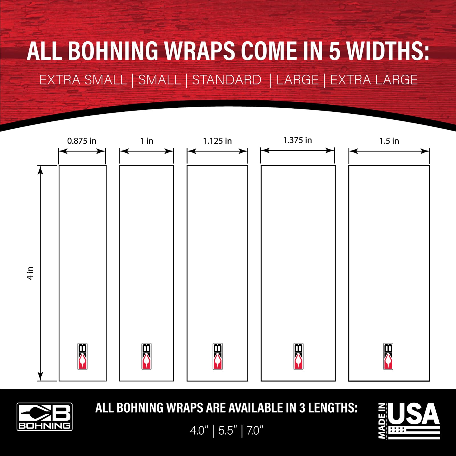 Bohning 4" Solid Arrow Wraps, Large, Neon Red