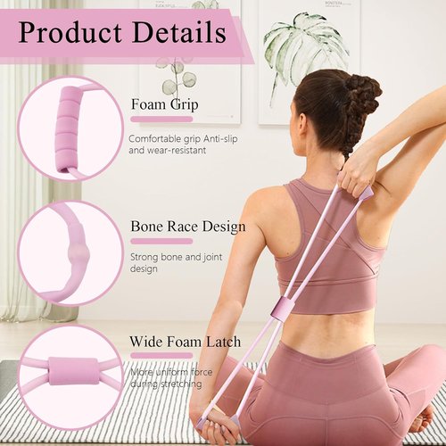 Figure 8 Resistance Bands by [Brand Name] - 2 Pack Workout Stretch Bands for Arm, Back & Shoulder Fitness