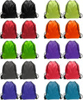 GoodtoU Drawstring Bags - 20 Pack Nylon Cinch Backpacks for Gym & Travel | Lightweight 15.5x13.5 Inch, 10 Colors