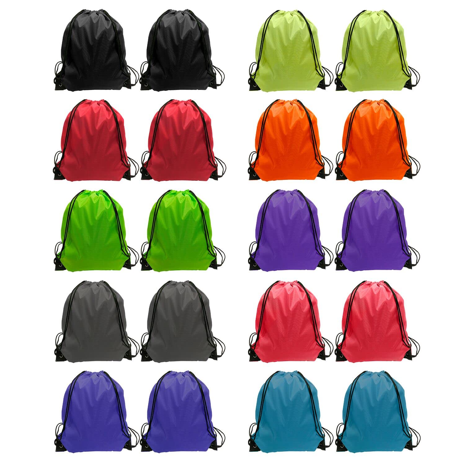 GoodtoU Drawstring Backpacks, Drawstring Bags Bulk Nylon Backpack Gym Bag for Sport, Traveling, Team (16 Colors, 16Pcs)