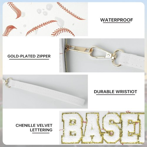 Chenille Letter Baseball Gift Bags - Clear Portable Treat Pouches for Team Gifts
