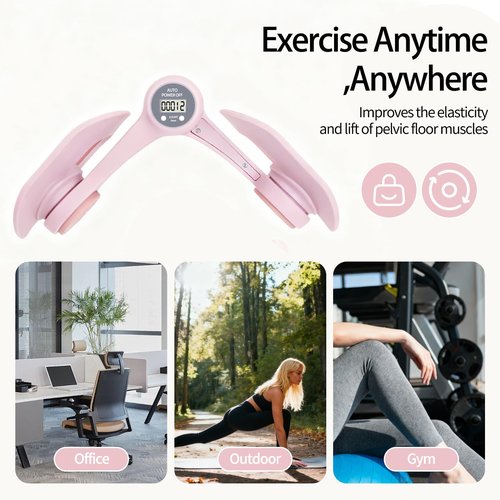 Inner Thigh Exerciser for Women, Pelvic Floor Exercise Devices with Display Counter, Adjustable Hip Trainer Kegel Exerciser for Postpartum Rehabilitation, Home Fitness Equipment for Hip/Leg/Butt