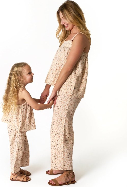 Gerber Baby Girls' Mommy & Me 2-Piece Cropped Pant Set - Stylish & Comfortable Outfit