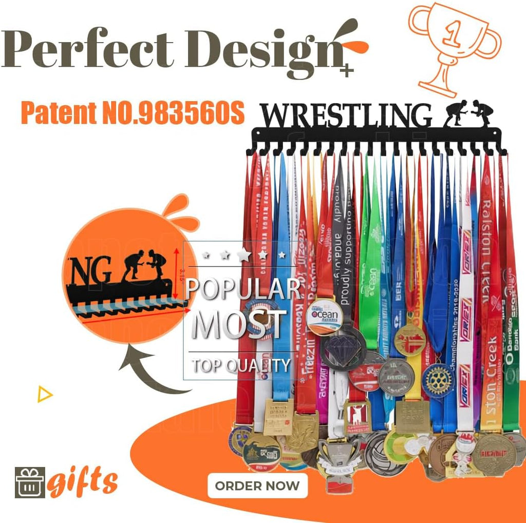 Skiennix Medal Hanger Display - "She Believed She Could" Personalized Steel Holder for 63+ Medals