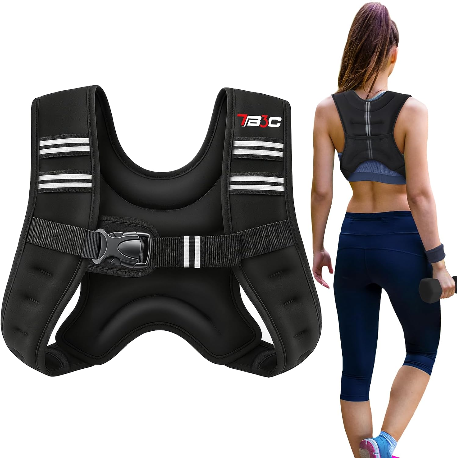 Skiennix Weighted Vest for Women - Reflective Fitness Vest for Walking & Strength Training | 6lb-30lb Options