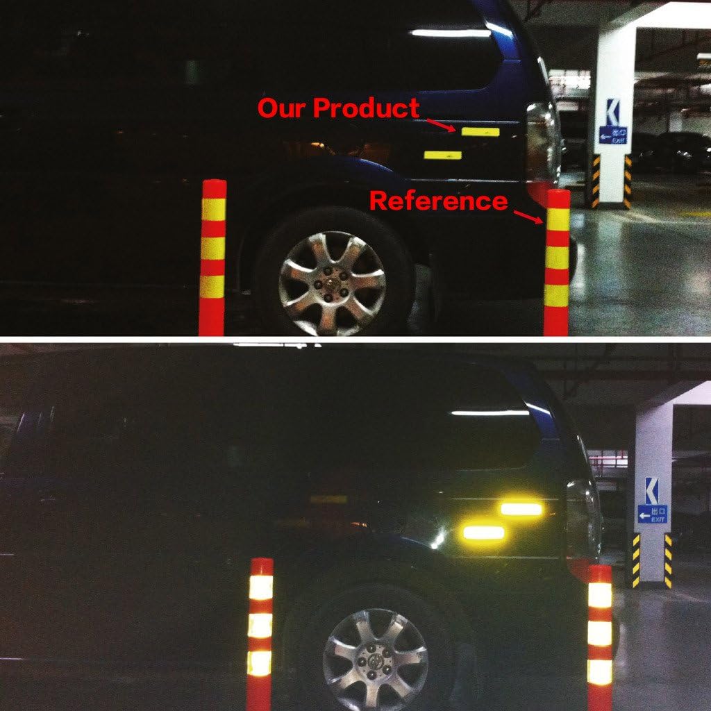 Salzmann Diamond Grade Reflective Stickers - Waterproof All-Weather 3M Material | 4-Pack, White