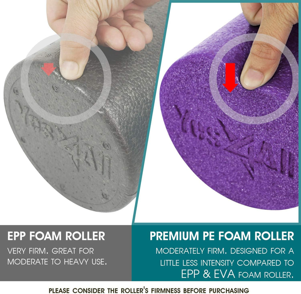 Yes4All Foam Roller - Medium Firm Round PE for Pilates, Yoga & Core Exercises | 12-36 Inches