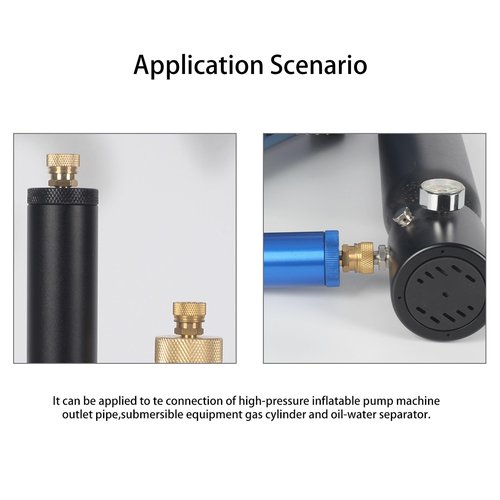 HMKUGO 1/8 NPT Male Thread Quick-Disconnect Plug Adapter, 8mm Fmale Quick Disconnect Adapter, PCP Paintball Charging Fittings with Sealing O-Ring