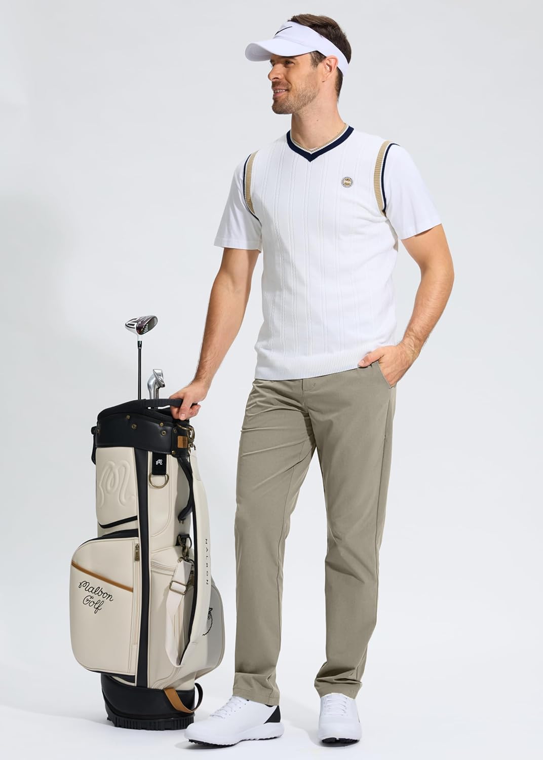 Pudolla Men's Golf Pants - Lightweight Quick-Dry Casual Slacks with Pockets | Stretch Comfort in 30"/32"/34" Sizes