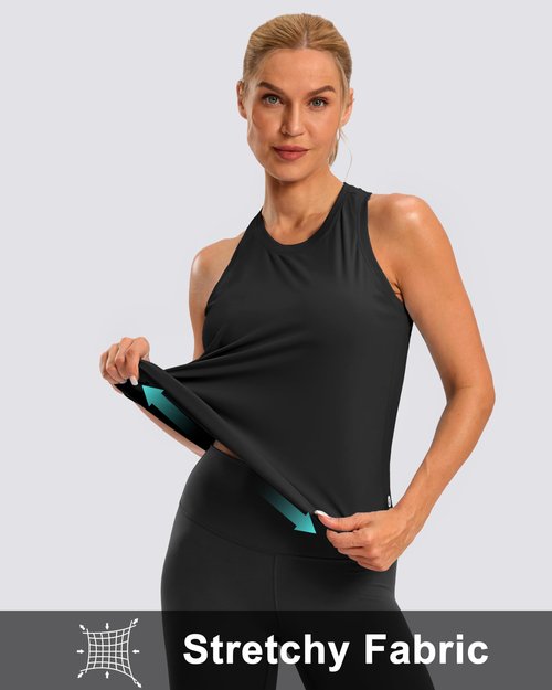 G Gradual Women's Workout Tank Tops Racerback Athletic Yoga Tops Loose Fit Sleeveless Running Gym Sports Shirts for Women(Black,M)