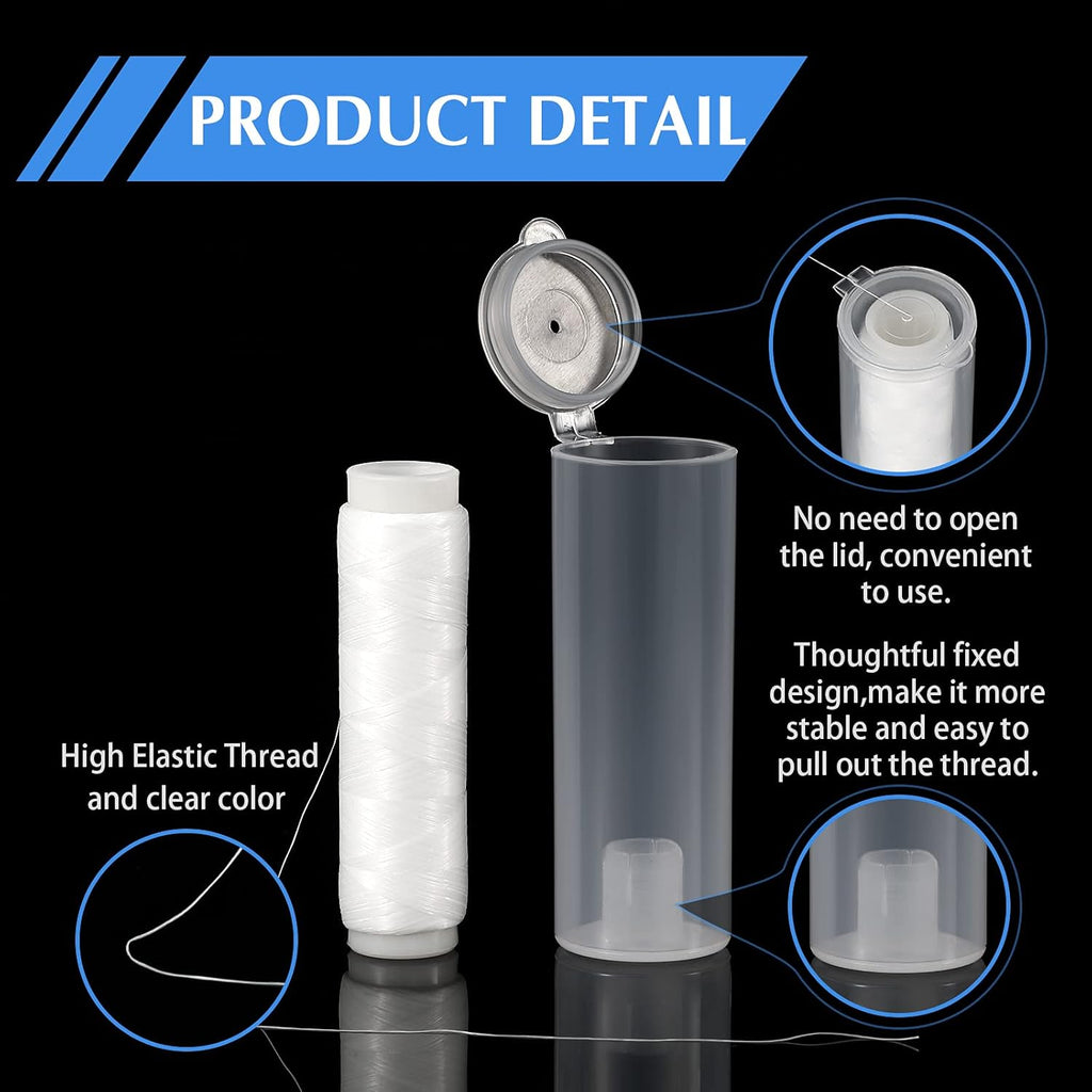Skylety Fishing Line - Invisible Nylon Elastic Bait Thread, 0.2mm, 656 Feet, Clear Storage Case