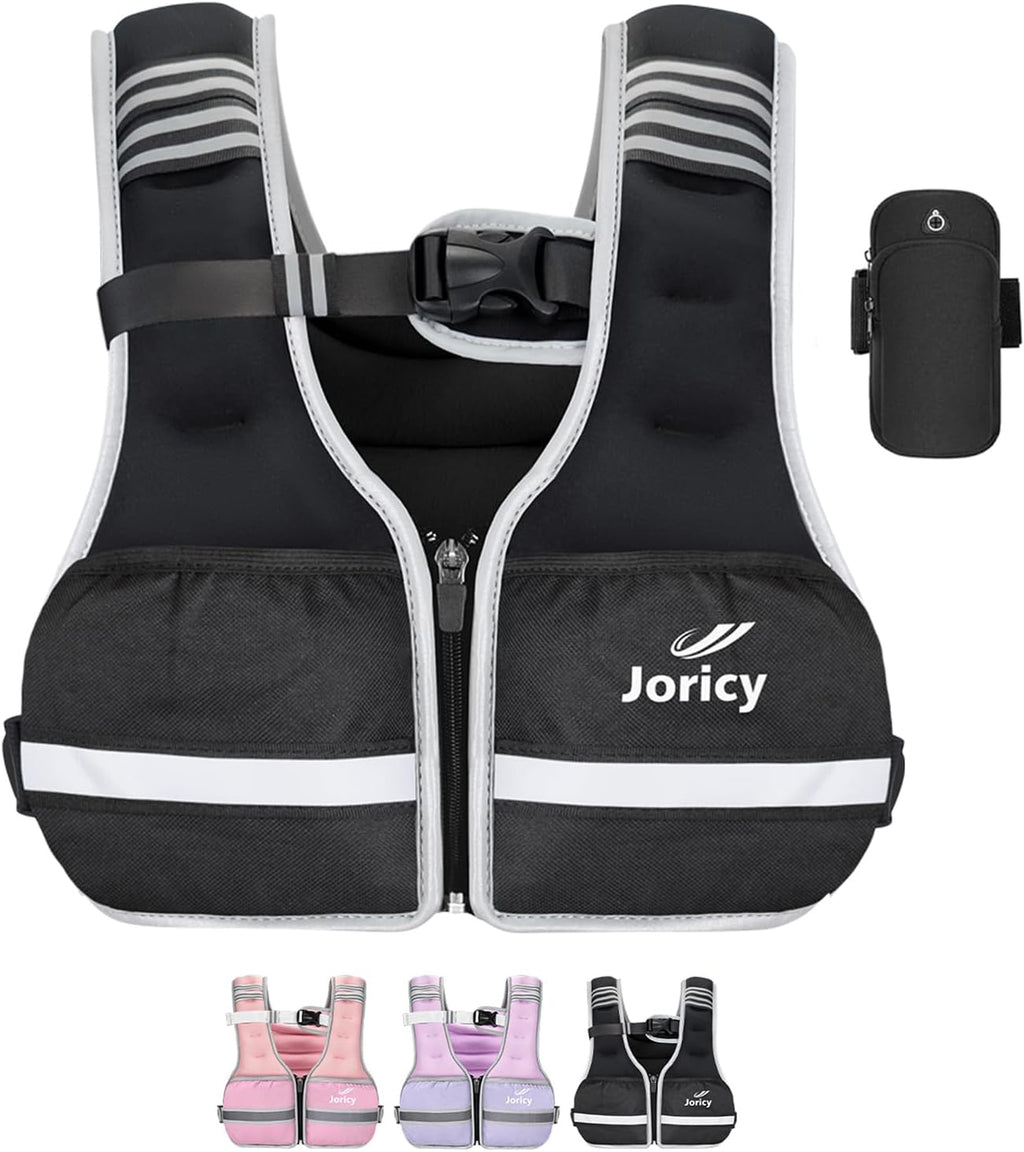 Skiennix Weighted Vest - Adjustable 6lb to 30lb for Walking, Running & Strength Training | Reflective Strips