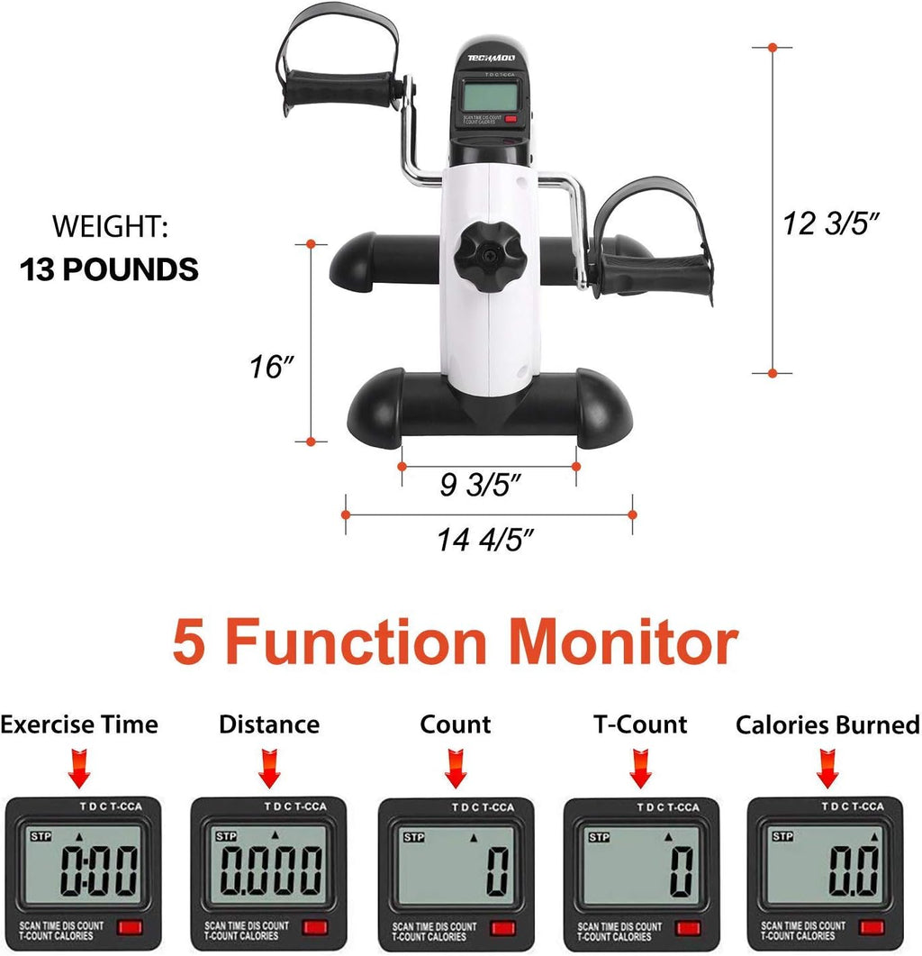 Under Desk Bike Pedal Exerciser Portable Home Exercise Bike Pedal Exerciser Foot Peddler Portable Therapy Bicycle Leg Peddler Portable Mini Cycle Bike for Hands Arm Trainer