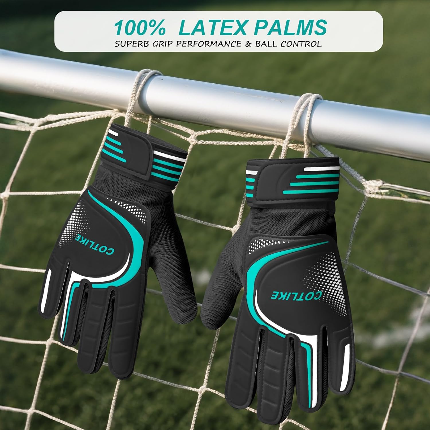 Skiennix Soccer Goalie Gloves - Youth Goalkeeper Gloves for Kids 8-12 | Strong Grip, 100% Latex, Breathable Design