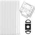 Replacement Straw Set for ThermoFlask Bottles – Fits 14/16/18/24/32/40/64 oz, 10 Straws +2 Cleaning Brushes + 2 Measuring Sheets + 1 Cutter Tool (10 straws)