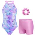 Zaclotre Girls Gymnastics Leotards Hollow Back Sleeveless Sparkly Dance Outfit with Gym Shorts for Little Kids 3-4 Years