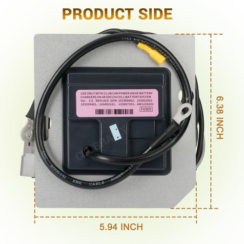 CLUBRALLY Golf Cart On Board Computer OBC with Square 6-Pin Plug Fits for Club Car DS Electric 48V Regen II IQ, OEM# 101909902, AM1229201, 102852001, 103359401, 103403101