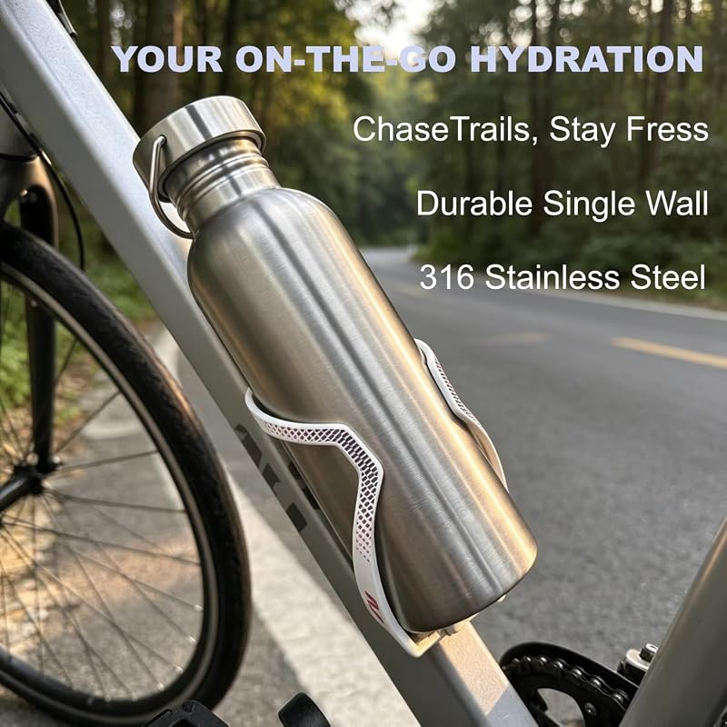 51 Ounces Stainless Steel Water Bottle - Single Wall Kettle Cup with Handle, Leak-Proof, Large Capacity
