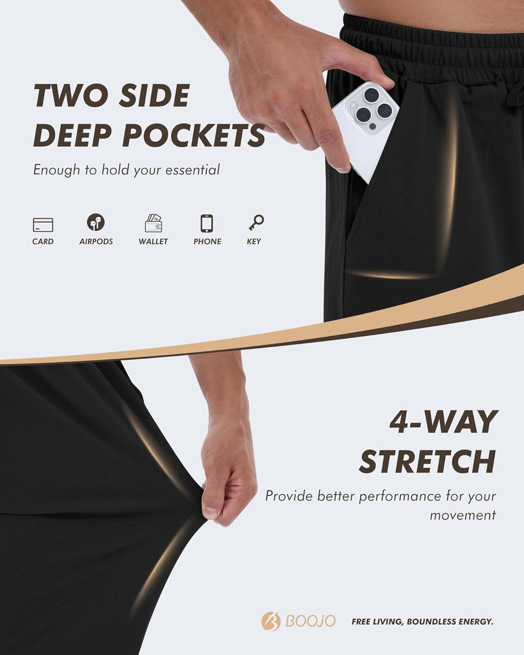 Skiennix Men's Sweatpants - Comfortable Mesh Open Bottom Joggers with Pockets | Loose Fit for Gym & Casual Wear