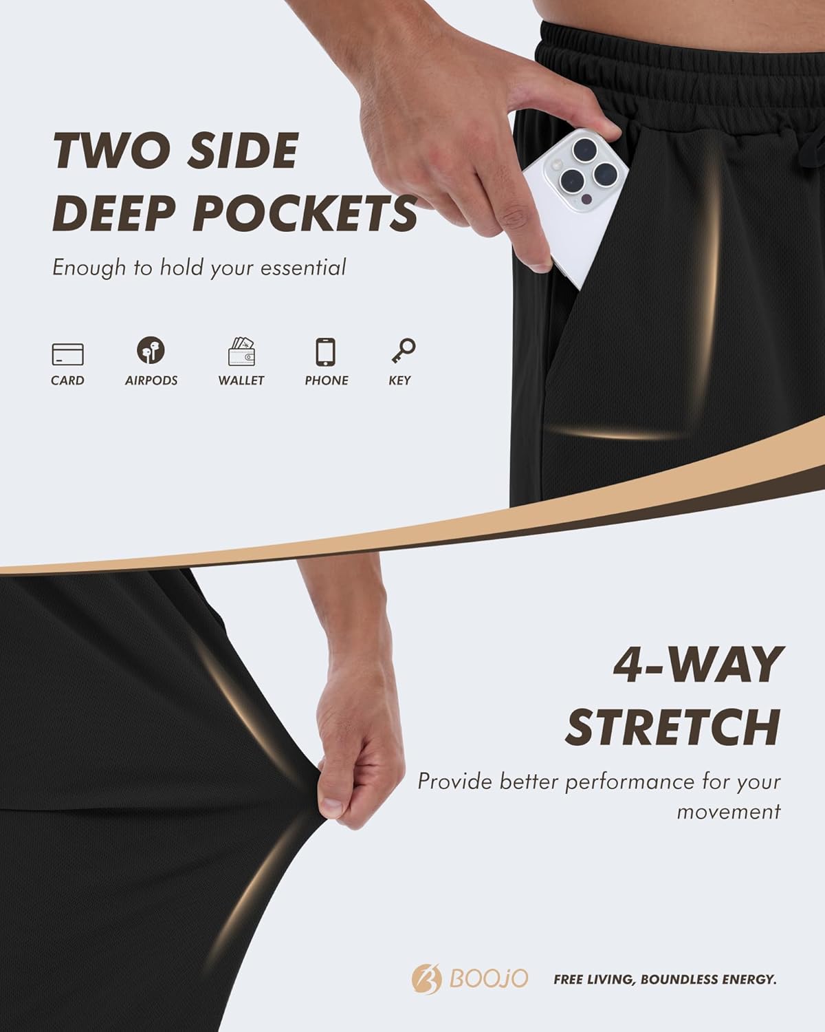 Skiennix Men's Sweatpants - Comfortable Mesh Open Bottom Joggers with Pockets | Loose Fit for Gym & Casual Wear