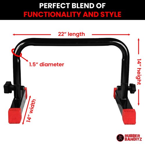 Rubberbanditz Parallette, Parallel Bars & Dip Station, Home Gym Essentials for L-Sit, Calisthenics, and Upper Body Workouts, Heavy Duty Ideal for Push Ups, Dips, Handstands & Gymnastics | Pack 1