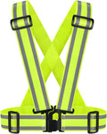 Skiennix High Visibility Safety Vest - Adjustable Reflective Straps for Jogging, Walking, Cycling | XXL Yellow