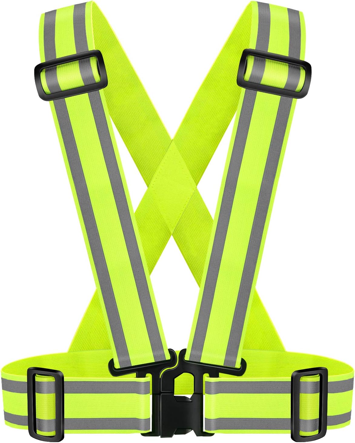Skiennix High Visibility Safety Vest - Adjustable Reflective Straps for Jogging, Walking, Cycling | XXL Yellow