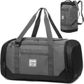 Laripwit Gym Bag - 40L Medium Sports Duffel with Shoe Compartment & Wet Pocket - Gray