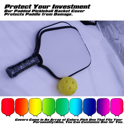 DUNHUANG Custom Pickleball Paddle Cover - Fits Most Paddles, Rackets, 8.5x11.5 inches, Black, 1PCS