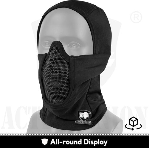 ACTIONUNION Tactical Airsoft Balaclava Mesh Mask Set - Lightweight, Breathable Design for Comfort