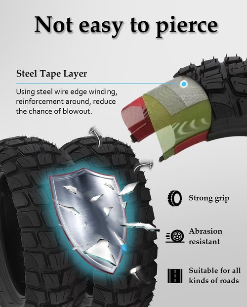 Felixstory 10 Inch 10x2.75-6.5 Off-road Rubber Outer Tire with Inner Tube Suitable for Speedway 5 Dualtron 3 Hover-1 Alpha Hiboy Titan PRO Electric Scooter Explosion-Proof Super-Grip