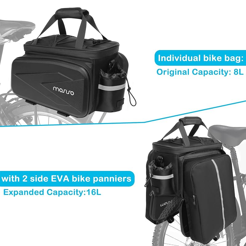 Insulated Bicycle Rack Bag with Cooler - Rear Seat Trunk Bag, Waterproof