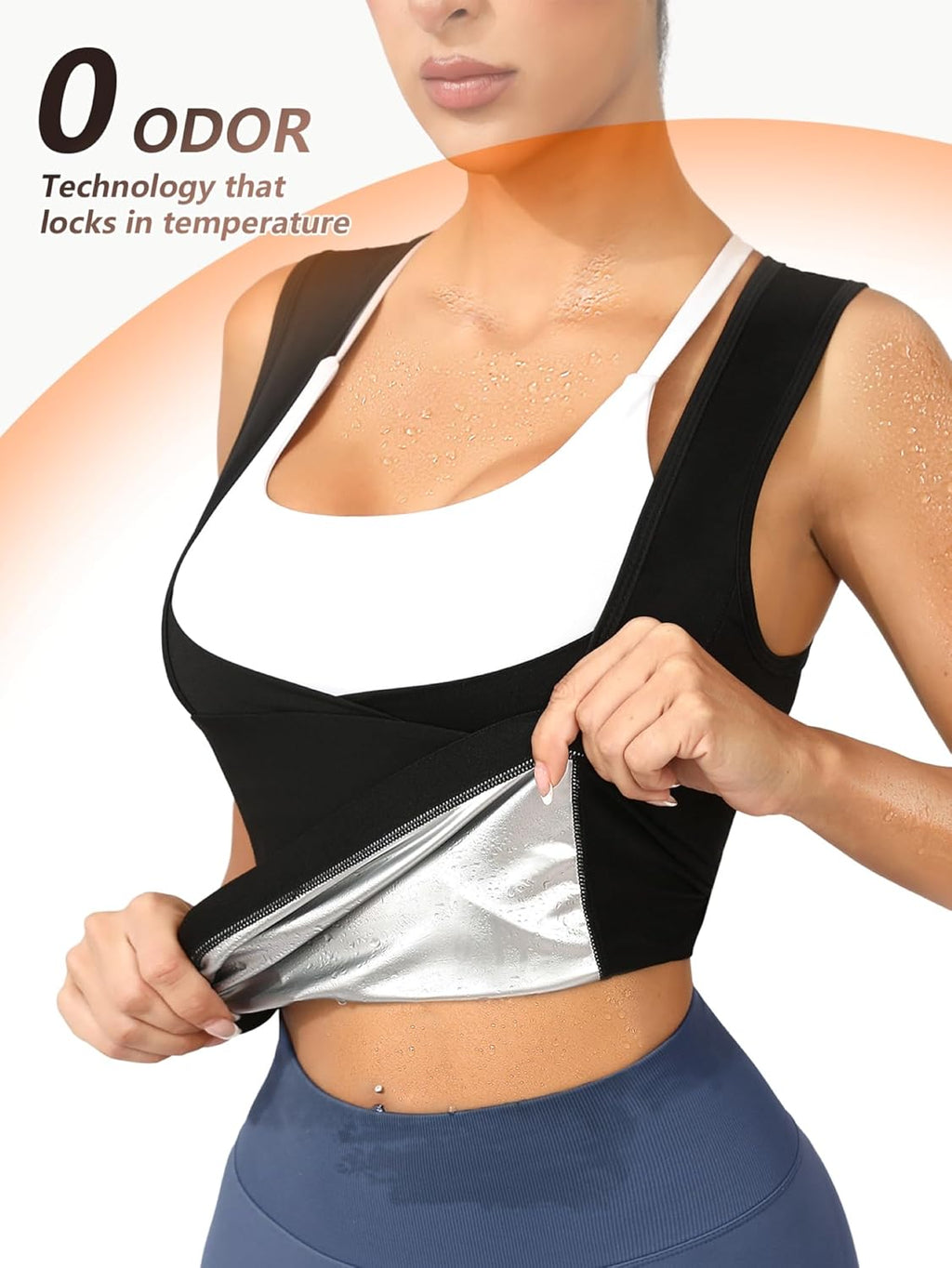 Skiennix Women's Sauna Sweat Vest | Breathable Dual-Zone Waist Trainer for Yoga & Fitness