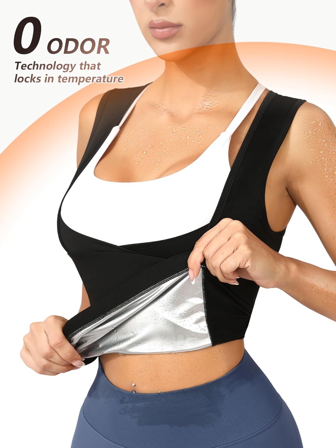 Skiennix Women's Sauna Sweat Vest | Breathable Dual-Zone Waist Trainer for Yoga & Fitness