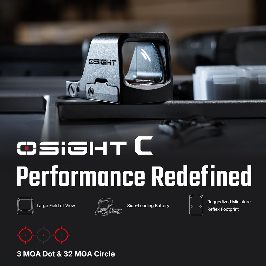 OSIGHT C Micro Red Dot Sight - Compact Design with OSP-091 Low Profile Mount