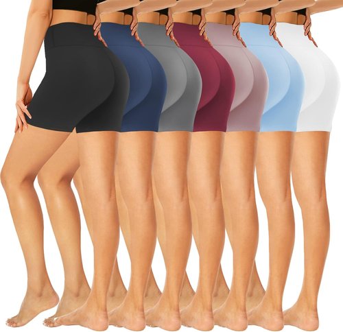GROTEEN High Waisted Biker Shorts for Women - Buttery Soft 5''/8'' Black Yoga & Running Spandex